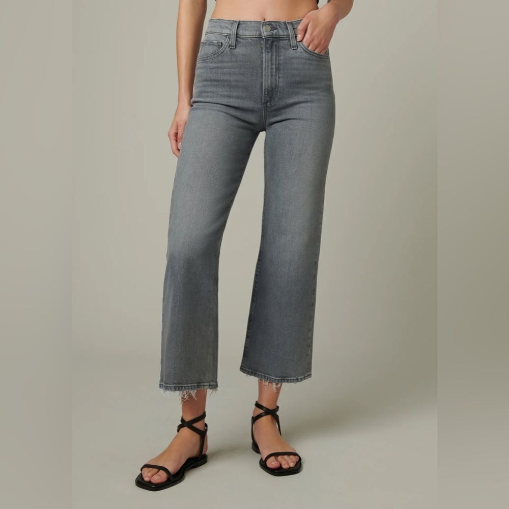 Joe’s Jeans The Blake High Rise Wide Leg Crop in Light Hearted Grey Wash Size 30